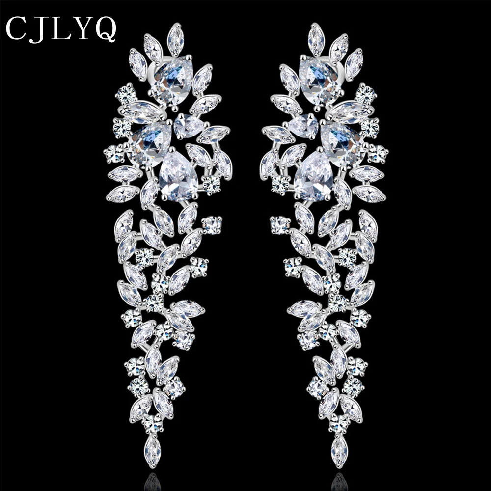 CJLYQ Women Shine Long Tassel Earrings Luxury Inlay Zircon Earring Woman Banquet Party Fashion Geometric Jewellery Birthday Gift | Украшения