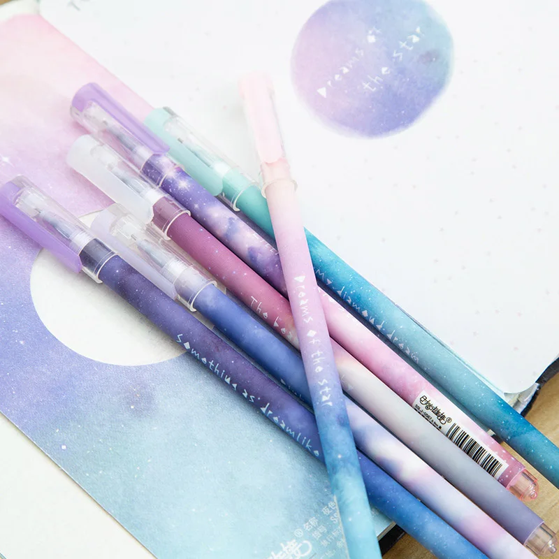 6 шт./кор. милые Звездные ручки обычные Kawaii Universe гелевые для детей Подарки