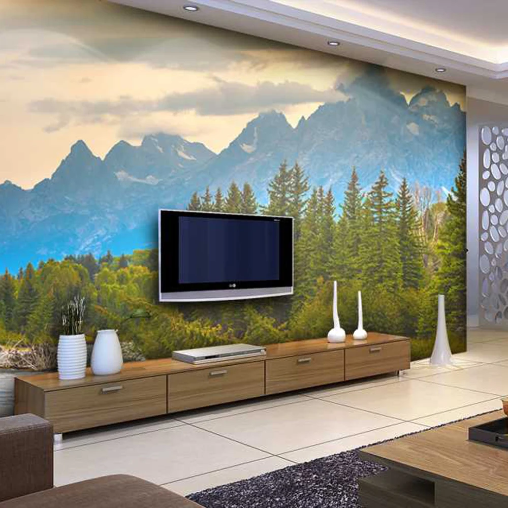 Фон для гостиной из зеленого дерева 3D обои фотообои 3d papel de pared PW1435731371|papel pared|papel de3d