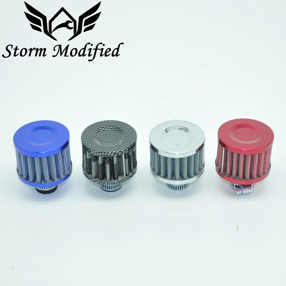 SuTonga 12mm Mini Car Air Filter Car Motor Cold Air Intake Filter Turbo Vent Crankcase Breather Motorcycle Styling Accessaries