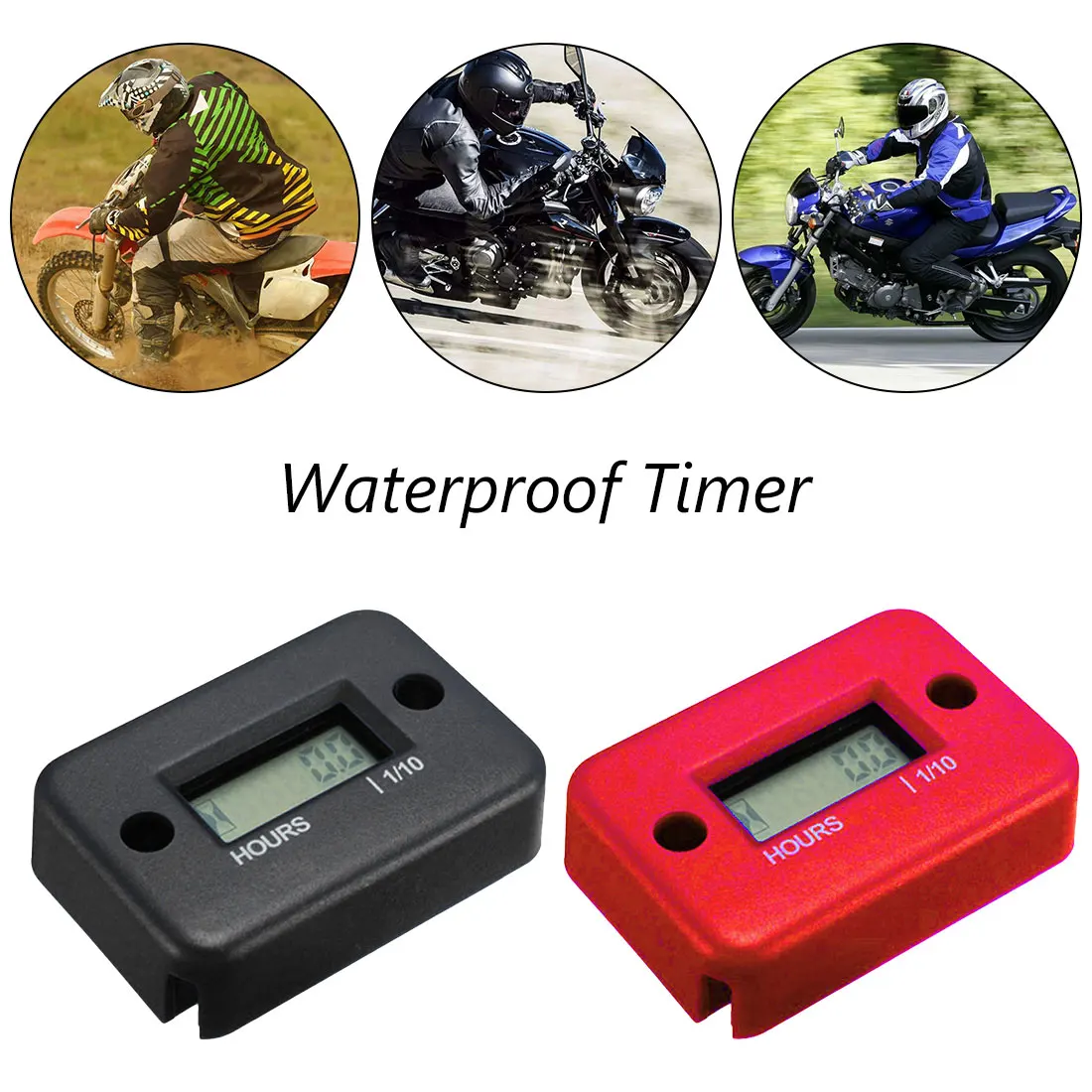 Motorcycle 4 stroke Gas Engine Hour Meter Portable Digital Tachometer electronic digital cumulative timer | Инструменты