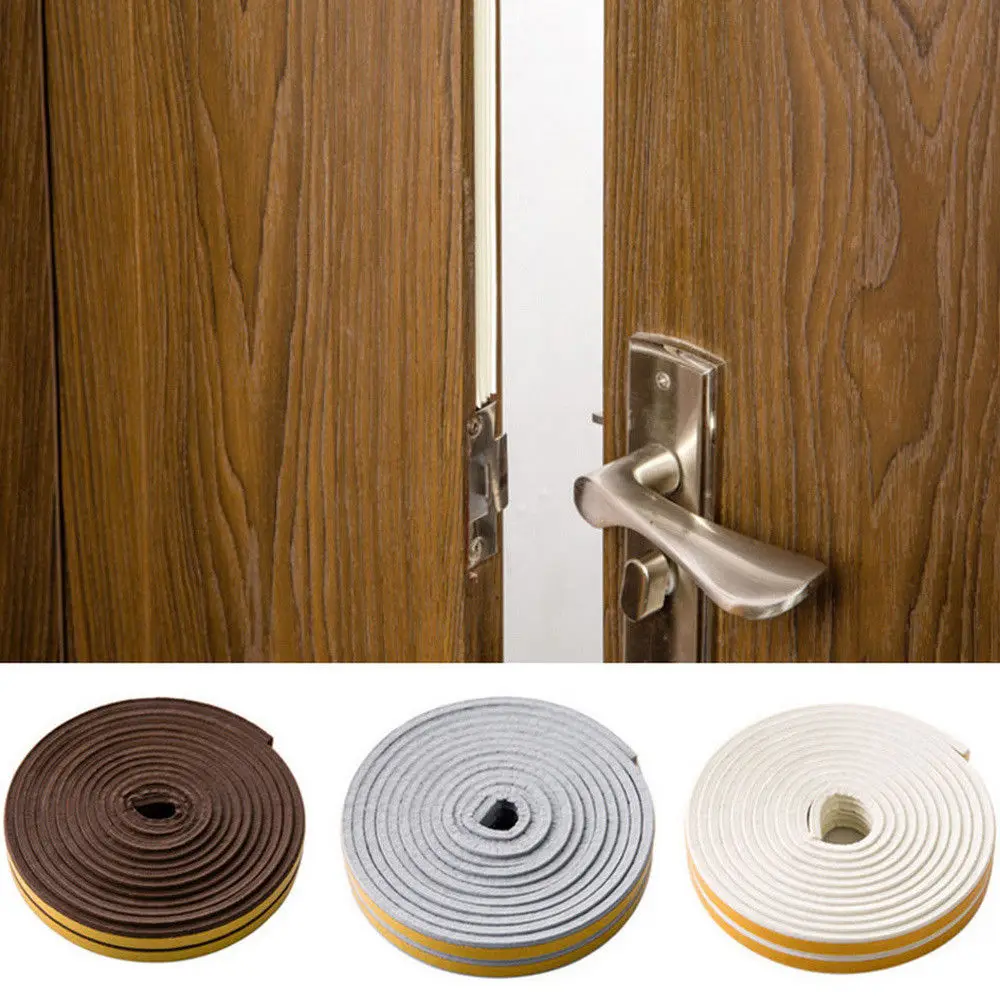 5/10M Self Adhesive D Type Doors and For Windows Foam Seal Strip Soundproofing Collision Avoidance Rubber | Дом и сад