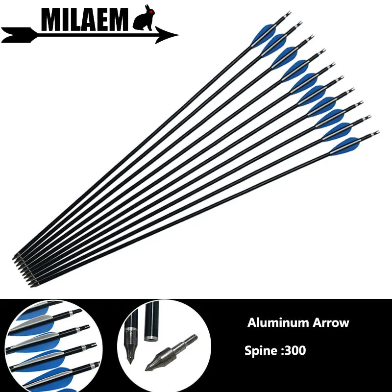 6/12 шт 31 5 дюйма стрельба из лука алюминиевая стрела позвоночника 300 id7.6 мм OD8mm