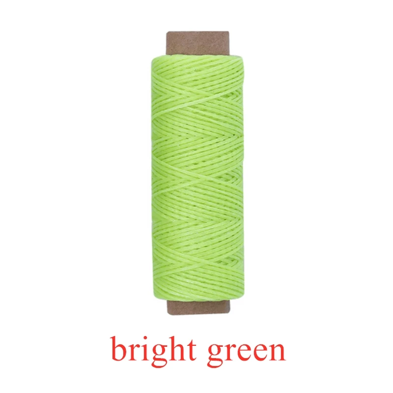 bright green 50 м 150D 1 мм зеленая синяя серия плоские Вощеные нитки плоские Пришивные цепочки из воска ручной работы DIY для кожи плоские Вощеные швейные нейлоновые нитки - Цвет: bright green