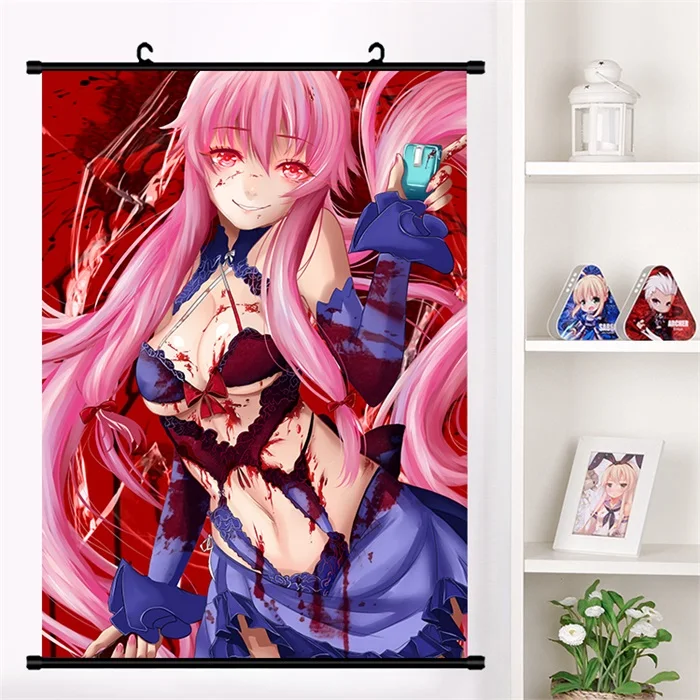 Q Японское аниме Mirai Nikki Amano Yukiteru Gasai Yuno Настенная роспись плакат Настенные подвесные плакаты коллекция домашнего декора - Цвет: Q