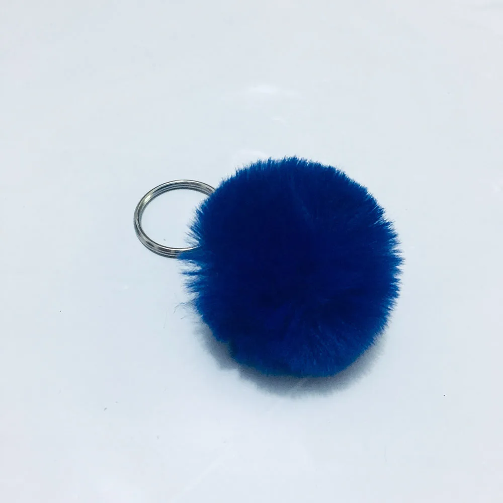 17 Colors New 4cm Mini Lovely Fluffy Rabbit Fur Ball Key Chain Pompom Artificial Keychain Women Car Bag Ring | Украшения и