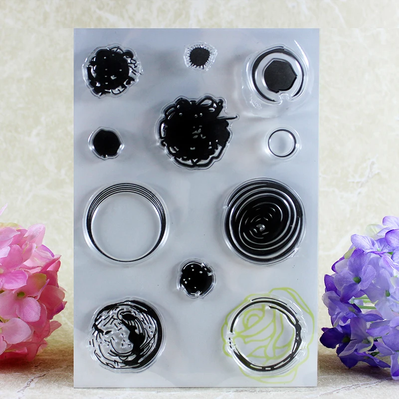 

YLCS161 Circle Silicone Clear Stamps For Scrapbooking DIY Album Paper Cards Making Decoration Embossing Rubber Stamp 11x16cm