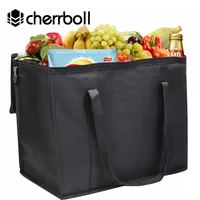 cherrboll reusable grocery bag insulated cooler bag grocery tote large shopping box insulated bags with zippered top433122cm