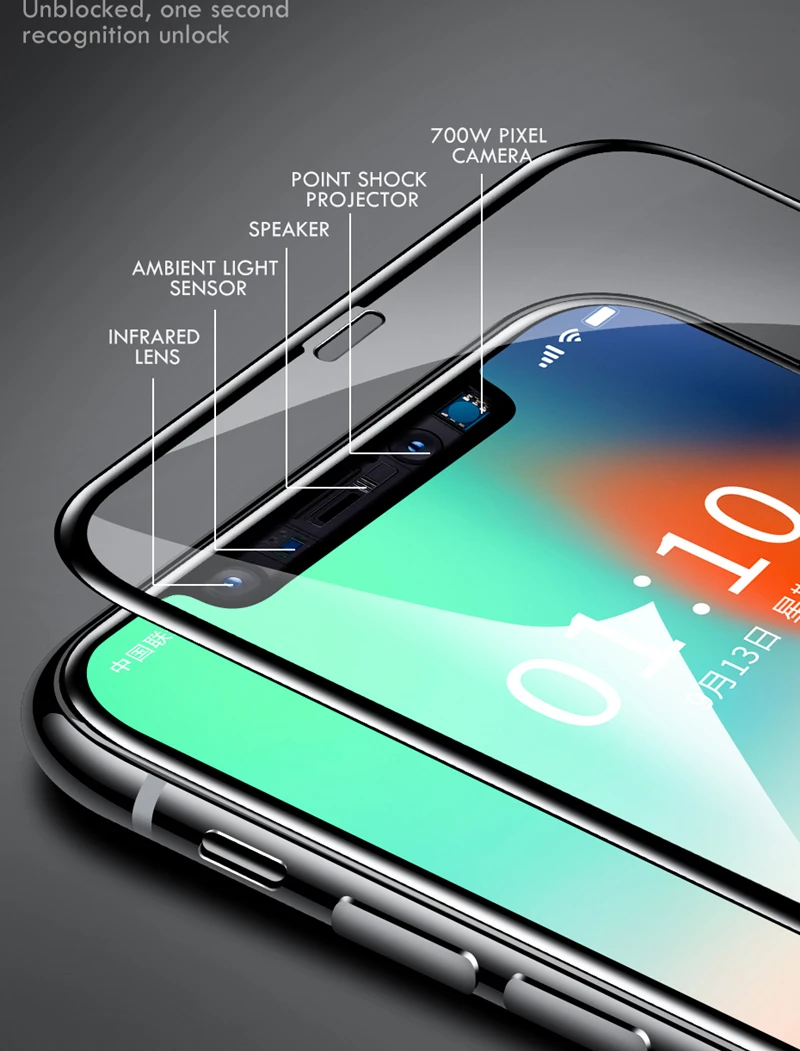 6D полное покрытие из закаленного стекла для iPhone X XS Max полный изогнутый край протектор экрана закаленное стекло для iPhone X XS Max стеклянная пленка
