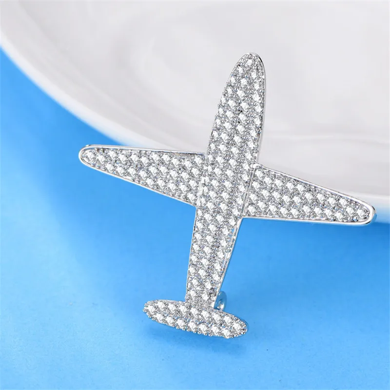 Модные броши и булавки с кристаллами в виде самолета для мужчин вечерние форме