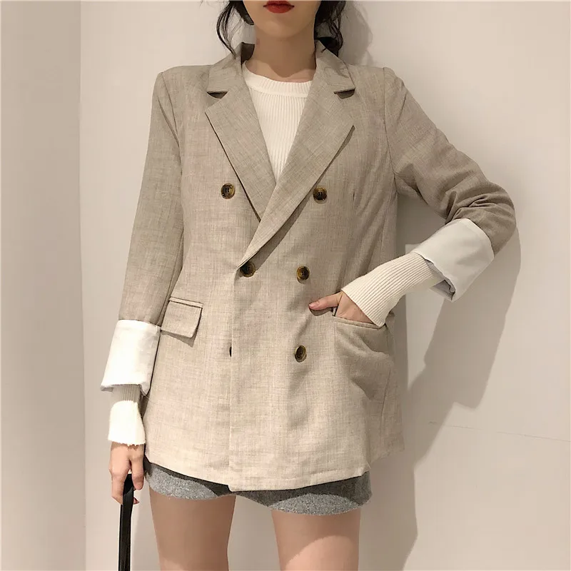 2019 новая весенняя женская офисная одежда Блейзер модные куртки с длинными