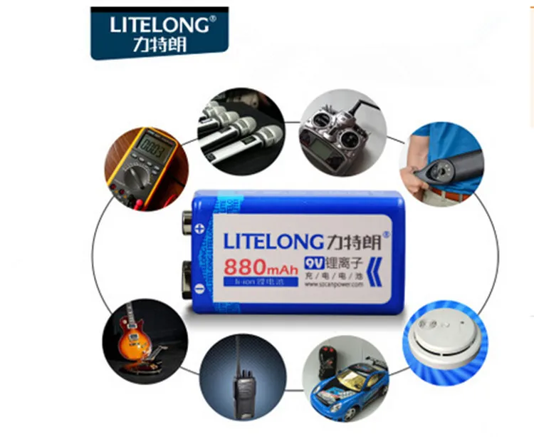 Литий ионный перезаряжаемый аккумулятор 9 В 880 мАч 4 шт./лот|battery volt|battery battery