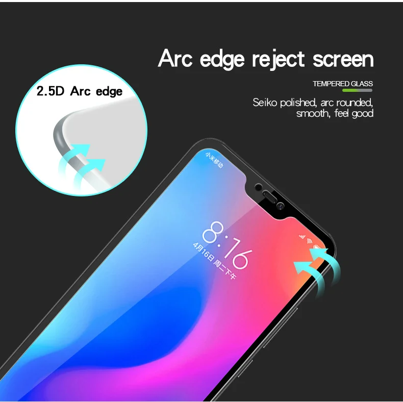 Xiaomi mi A2 Lite Стекло закаленное MOFi полное покрытие A2Lite защитная пленка mi A2 Lite Экран протектор 2 облегченное Закаленное стекло пленка