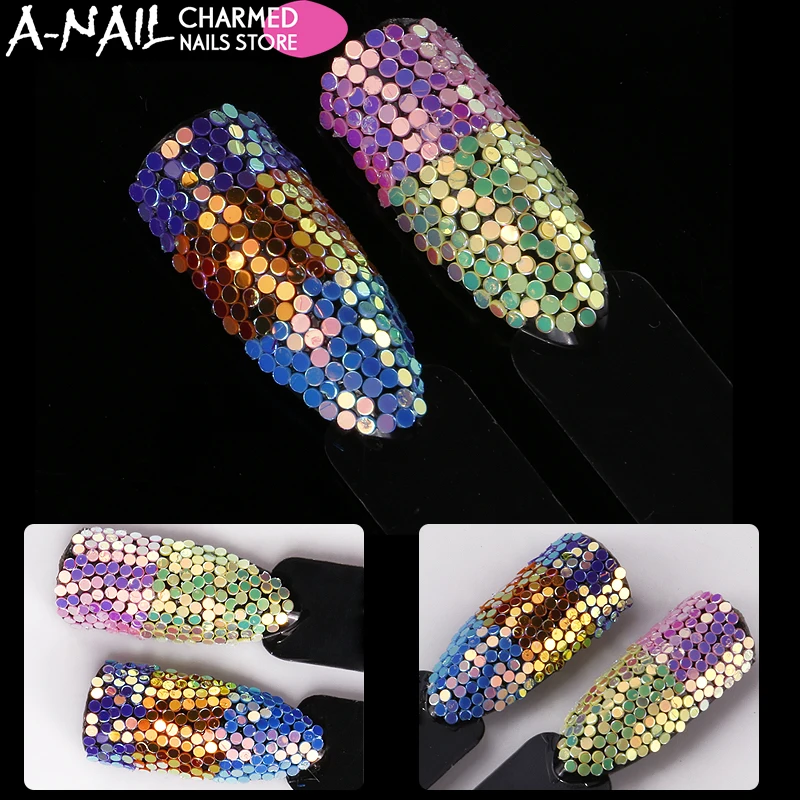 A nail 12 коробок/Набор Блестящий Круглый ФОРМЫ конфетти Блестки для ногтей Цветов
