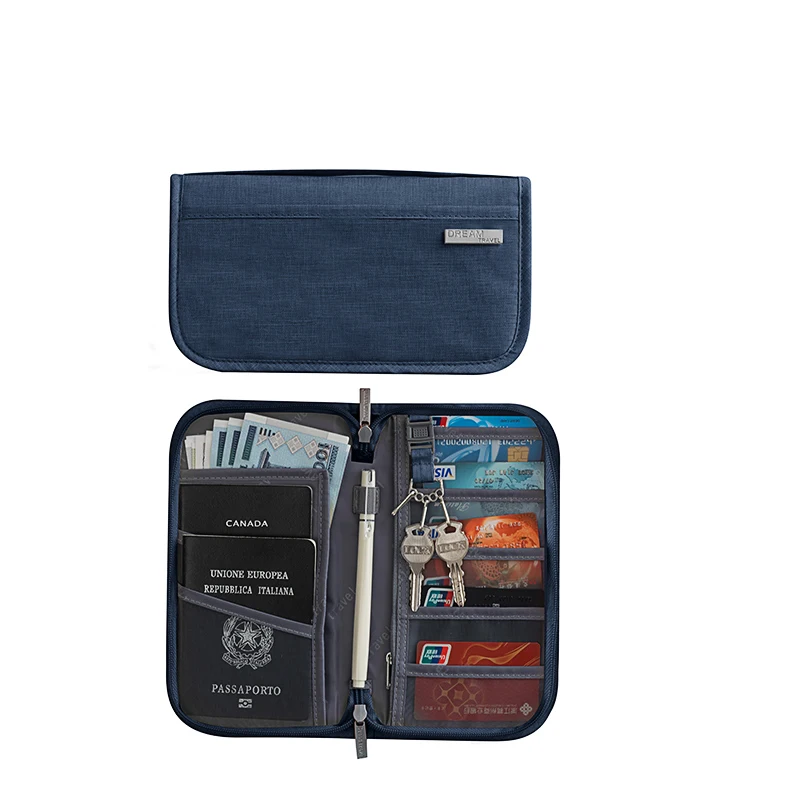 Dark Blue A Дорожный кошелек для паспорта, чехол для кредитных карт, большая емкость, водонепроницаемый органайзер для документов, аксессуары для путешествий, держатель для паспорта - Цвет: Dark Blue A
