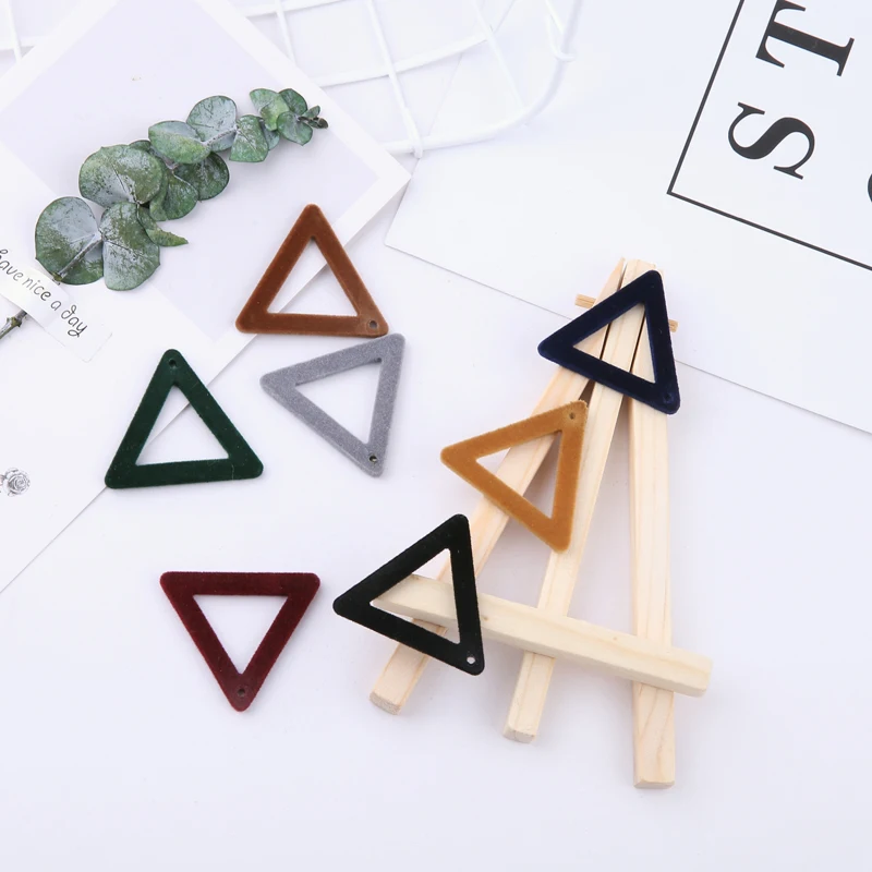 

10pcs Alloy hollow square triangle circle simple Charm Necklace Pendant DIY Fashion Jewelry earring For Women headdress fitting