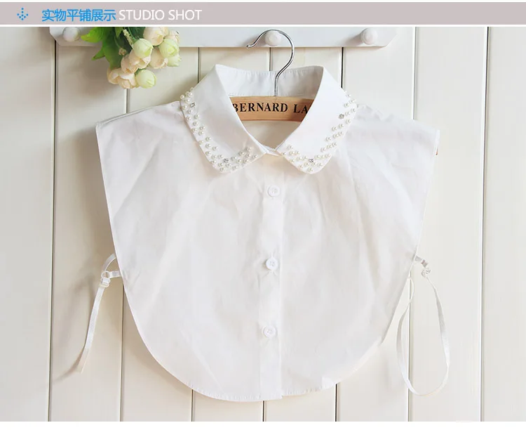 Женская кружевная блузка ручной работы с имитацией воротника белая черной