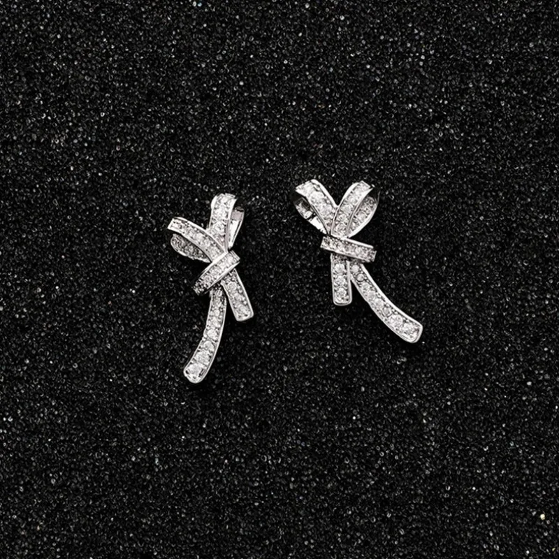 E225.Bowknot серьги темперамент моды личности Джокер подходит для Короткие | Украшения