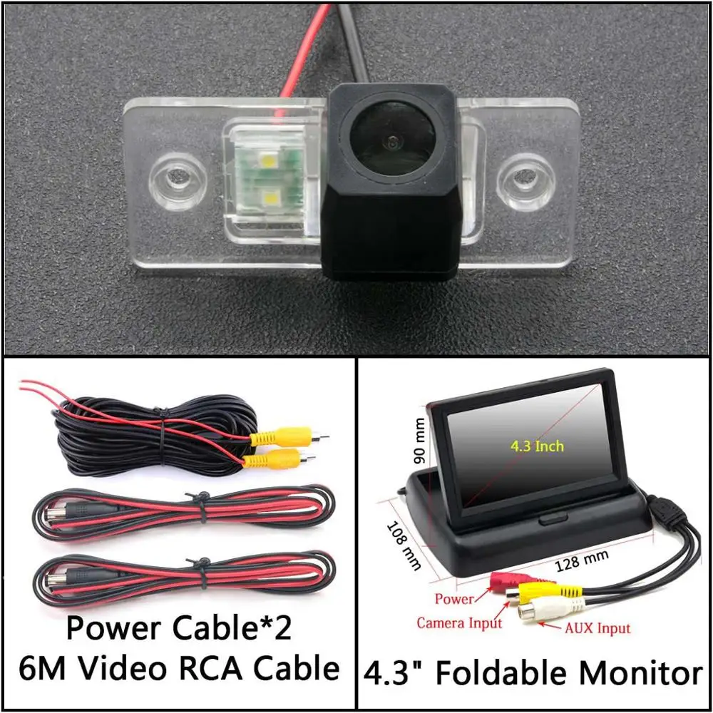 Cam N 4.3 inch Fold Full HD резервная камера заднего вида для Volkswagen VW Jetta Bora Polo Golf MK4 A4 MK5 A5 Golf 4 5 Автостоянка ЖК-зеркало монитор - Название цвета: Cam N 4.3 inch Fold