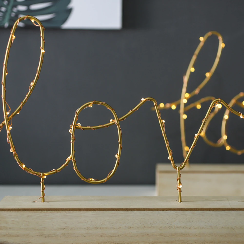 Ночник с скандинавским проводом настольная декоративная лампа в форме букв для