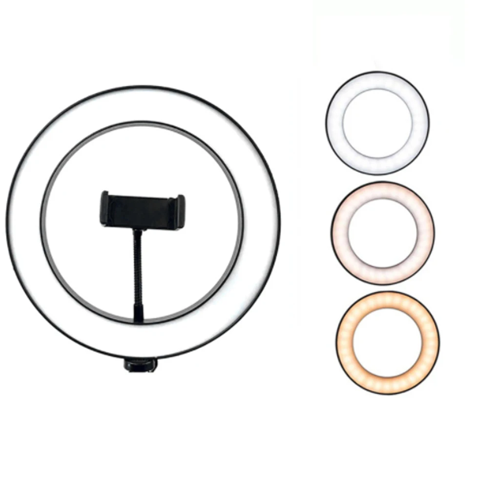 

Selfie ring light with tripod stand and mobile phone stand mini LED camera ring light compatible with iPhone Xs Max XR Android