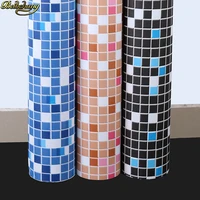 beibehang 60x500cm waterproof self adhesive mosaic wall papers home decor kitchen anti oil black plaid wallpaper for walls 3 d