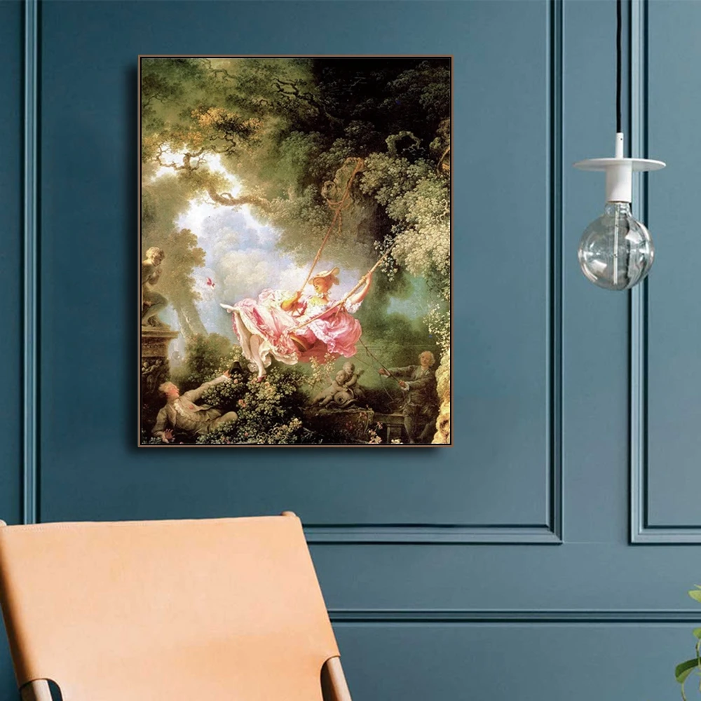 The Swing by PierreJean-Honore Fragonard картина маслом на холсте каллиграфия печать плакат Настенная картина для гостиной спальни