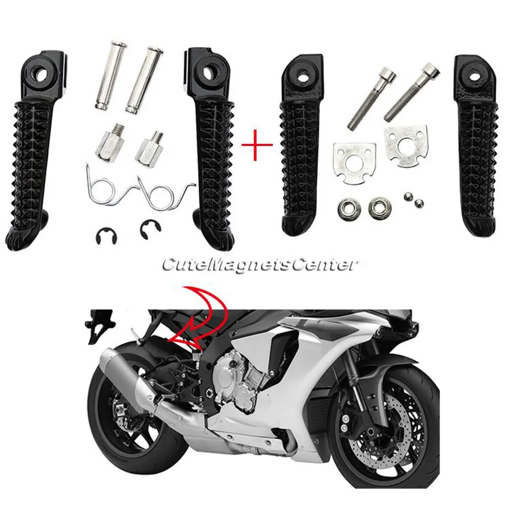 Черные передние и задние подножки Mtsooning для Yamaha YZF R1 2002-2012 R6 2003-2011 | Автомобили