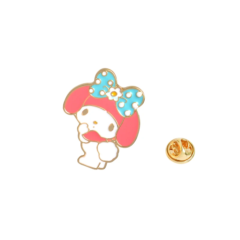 2 Милые! My Melody эмалированная булавка для воротника, шляпы, лацкана, брошь для женщин и девочек, милые ювелирные изделия с кроликом и щенком - Окраска металла: 2
