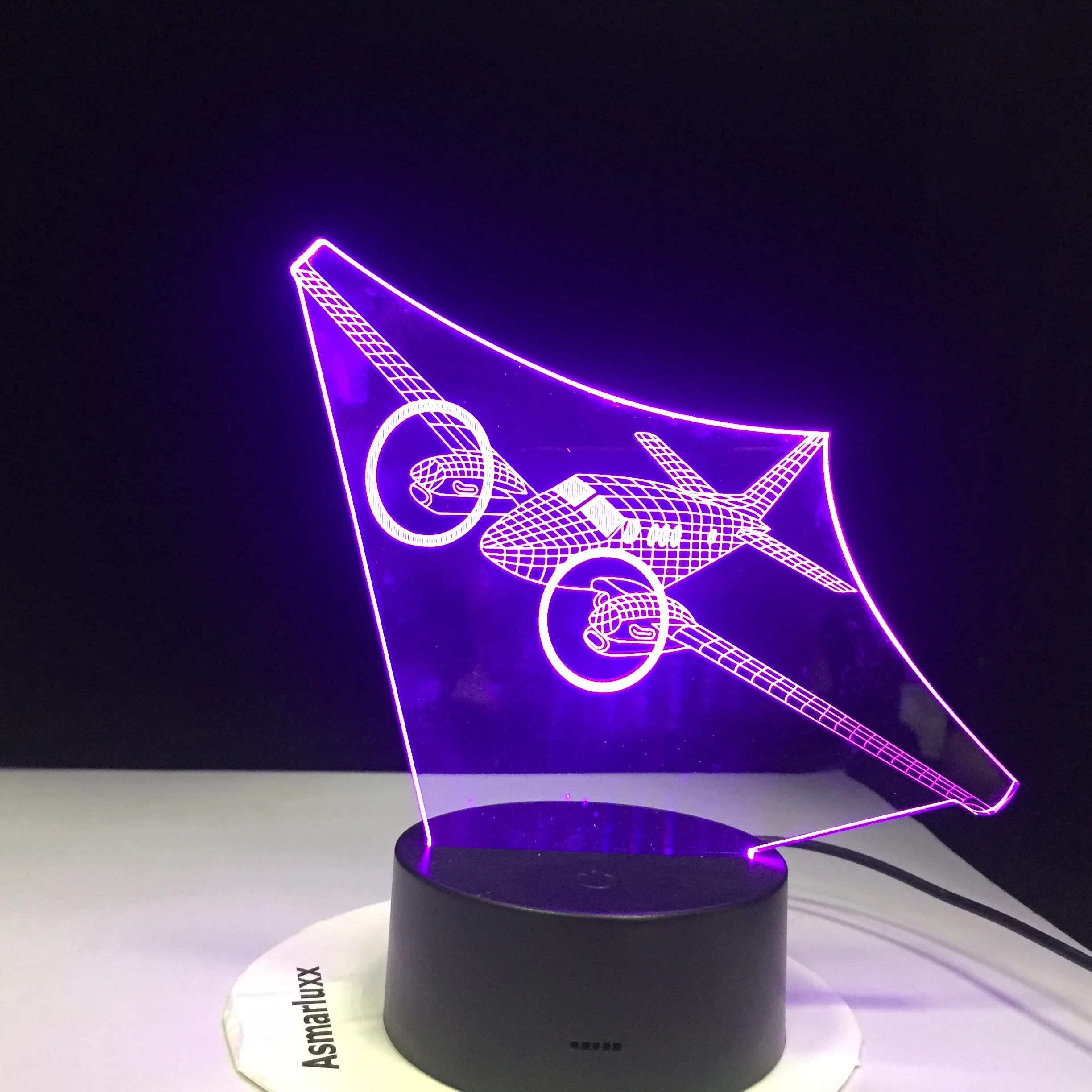 3D Led домашний декор 7 видов цветов Изменение вертолета моделирование настольная