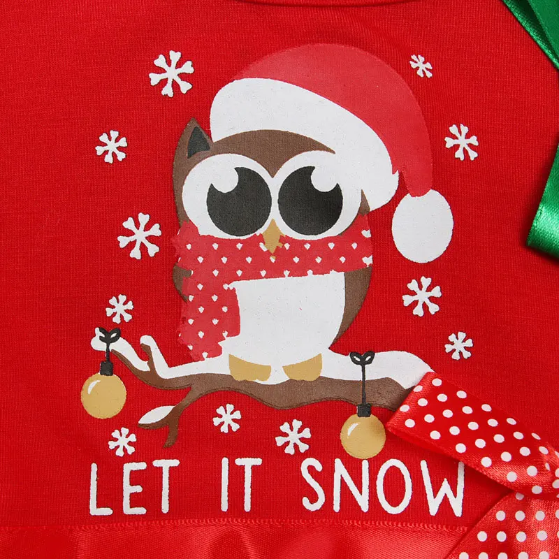 Рождественское платье для девочек зимнее с изображением снеговика Санта-Клауса