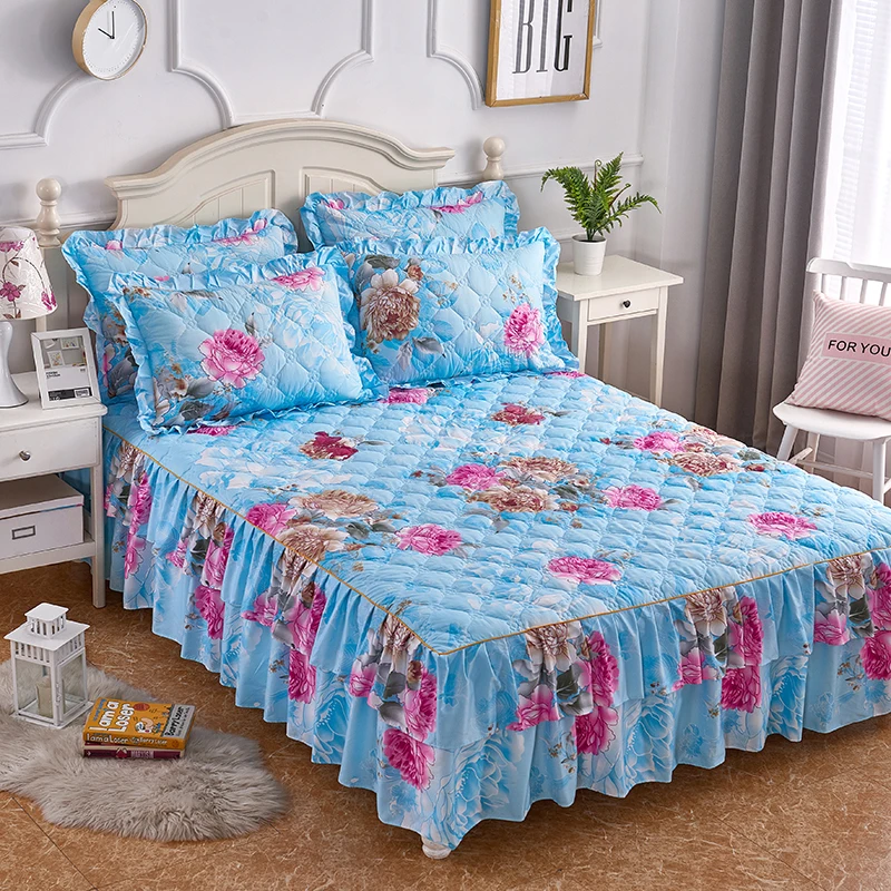 Стеганое покрывало Bule фиолетового и персикового цвета яркие цветочные