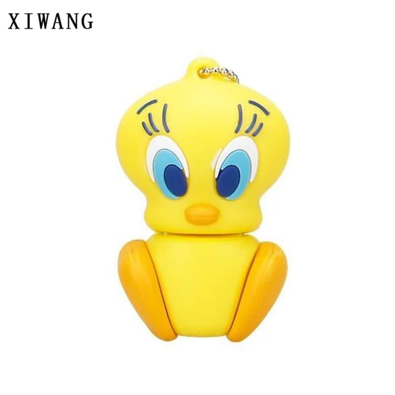 Duck Серия с персонажами из мультфильмов о животных кошка Лев Кролик USB 2,0 usb флеш-накопитель 128 ГБ Флешка 4 ГБ 8 ГБ 16 ГБ 32 ГБ 64 Гб ручка-накопитель в подарок - Цвет: Duck