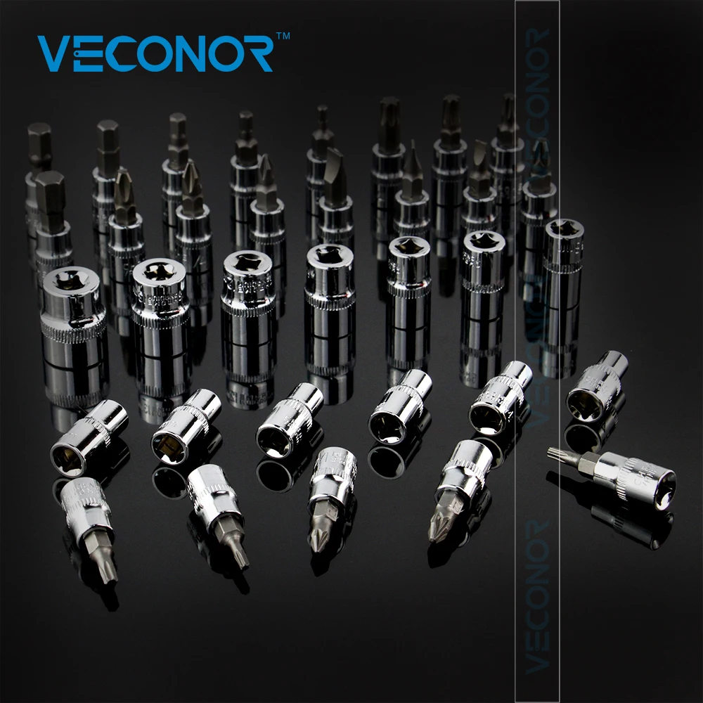 Veconor 46pc High Quality Socket Set Car Repair Tool Ratchet Torque Wrench Combination Bit a set of keys Chrome Vanadium|torque wrench|set torque