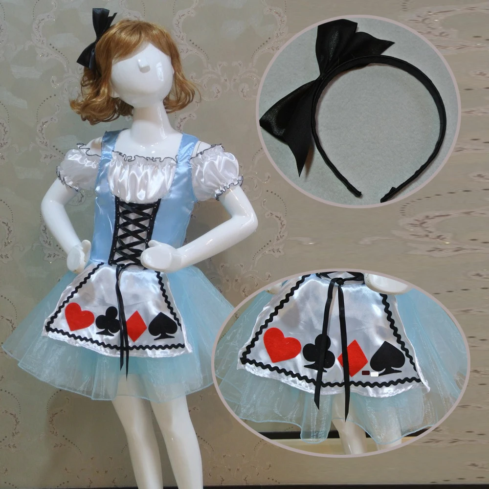 Новинка 2018 Алиса в платье из страны чудесес сценическая одежда детская