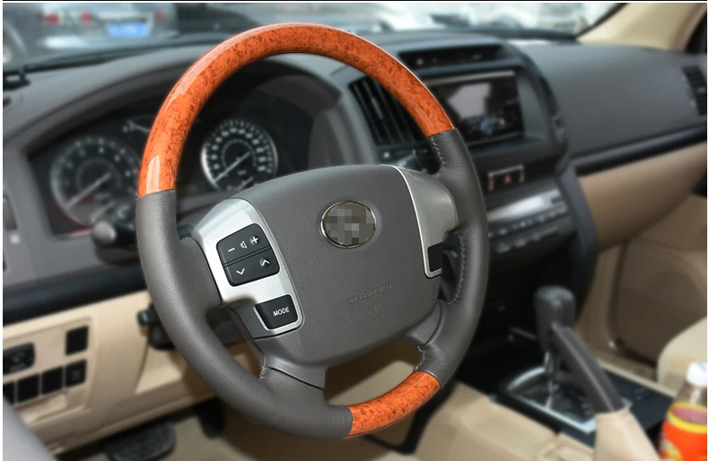 Руль из алюминиевого сплава и кожи с деревянной приборной панелью для Toyota Land Cruiser 200 FJ200 аксессуары 2008- лет