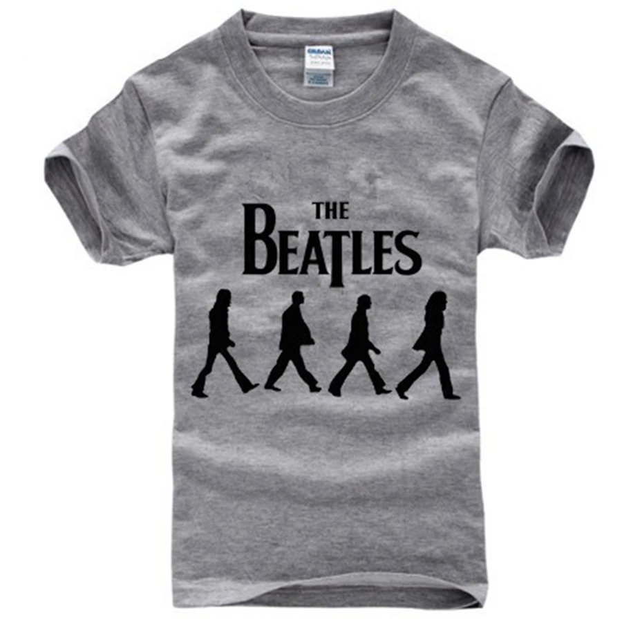 summer 2015 famous band rock and roll T Shirt cotton the beatles t-shirt man top tee casual short sleeve plus size | Мужская одежда