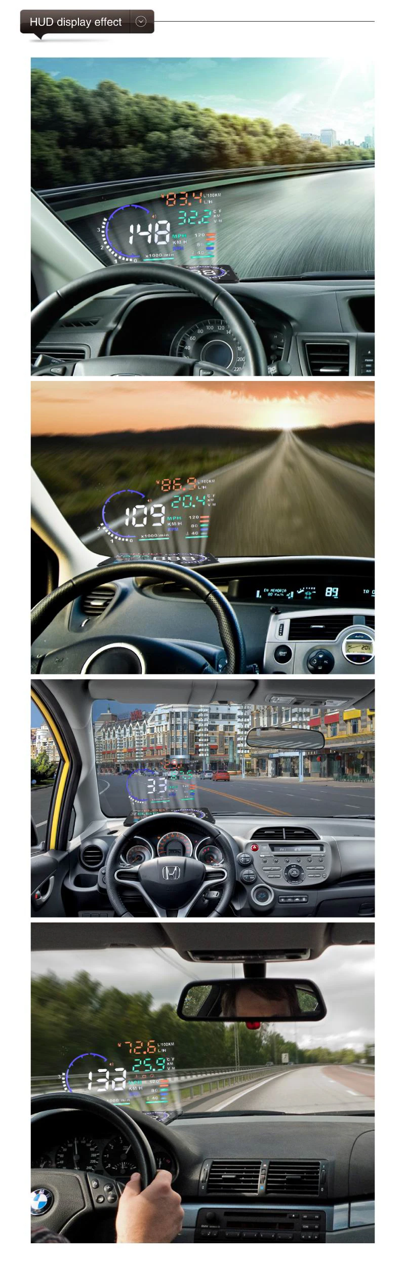 Горячая Распродажа A8 5," HUD Автомобильный светодиодный проектор на лобовое стекло OBD2 сканер Предупреждение расход топлива диагностические данные