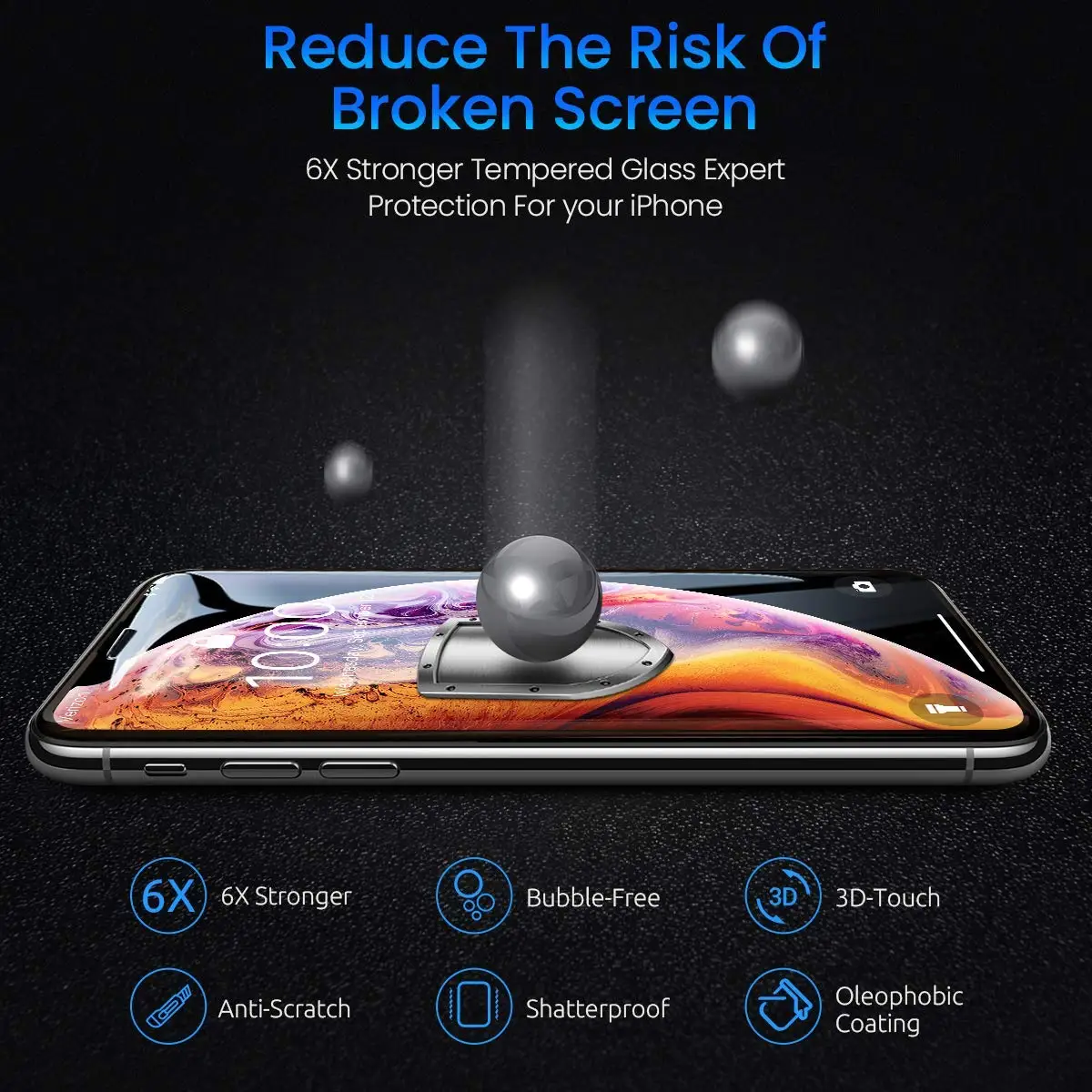 Закаленное стекло 5D с полным покрытием для iPhone X XS MAX XR Защитное Iphone 7 8 6 6S Plus 5 S SE 5C 5se