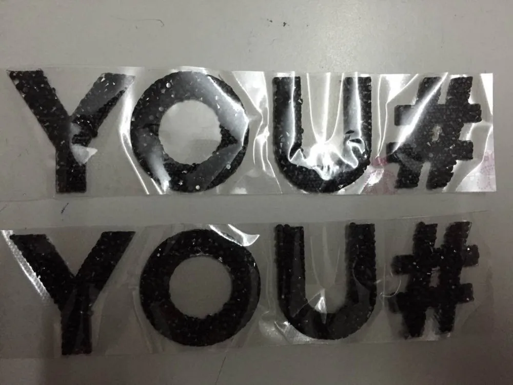 50 шт./лот наклейка с буквами железо на кристалле переводная конструкция