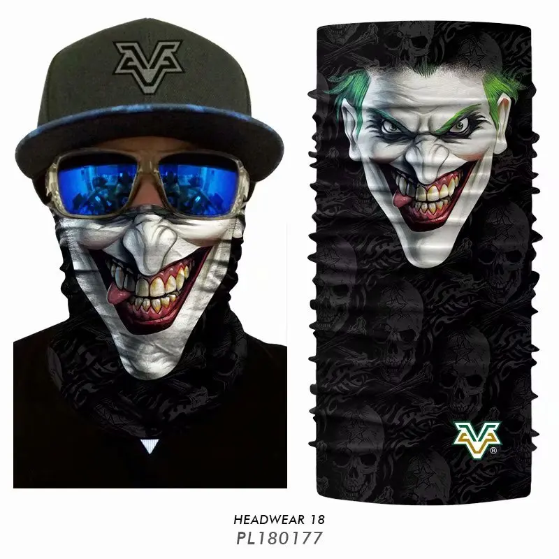 Balaclava Men Women Clown Joker Halloween Face Mask Dust Proof Bike Neckerchief Motorcycle Kerchief Hike Guard | Спорт и развлечения