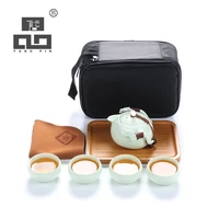 tangpin ceramic teapot kettle gaiwan tea cup for puer chinese tea pot portable tea set with travel bag
