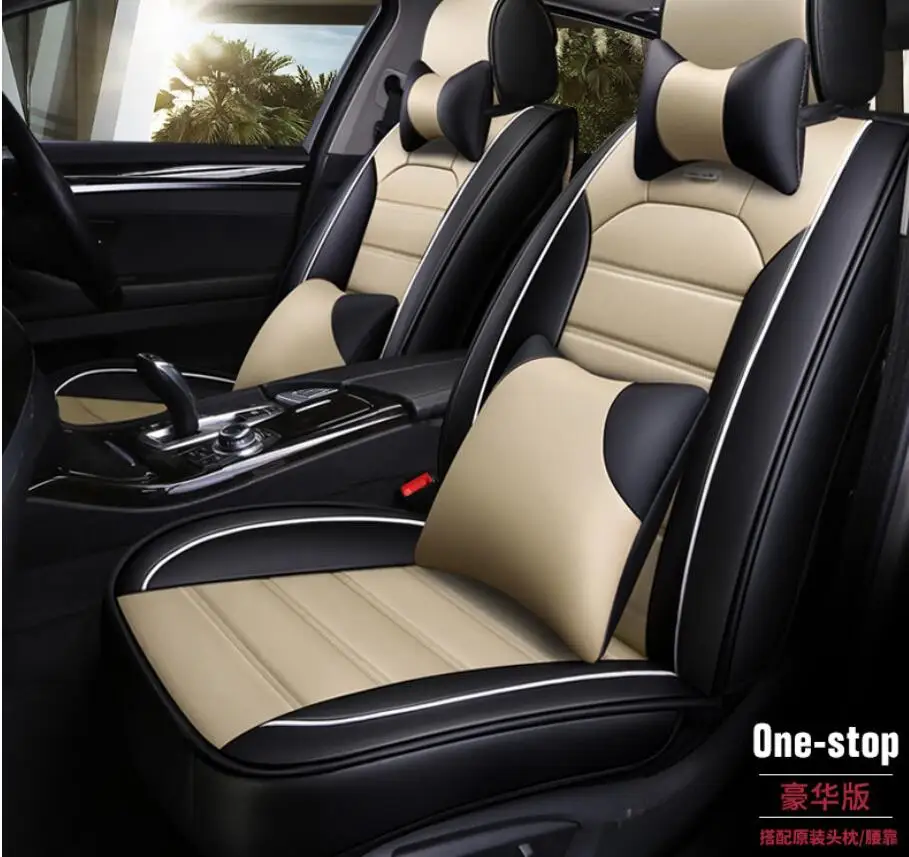 Кожаный чехол для автомобильного сидения volkswagen vw passat b6 polo golf tiguan jetta touran sticker ford kia