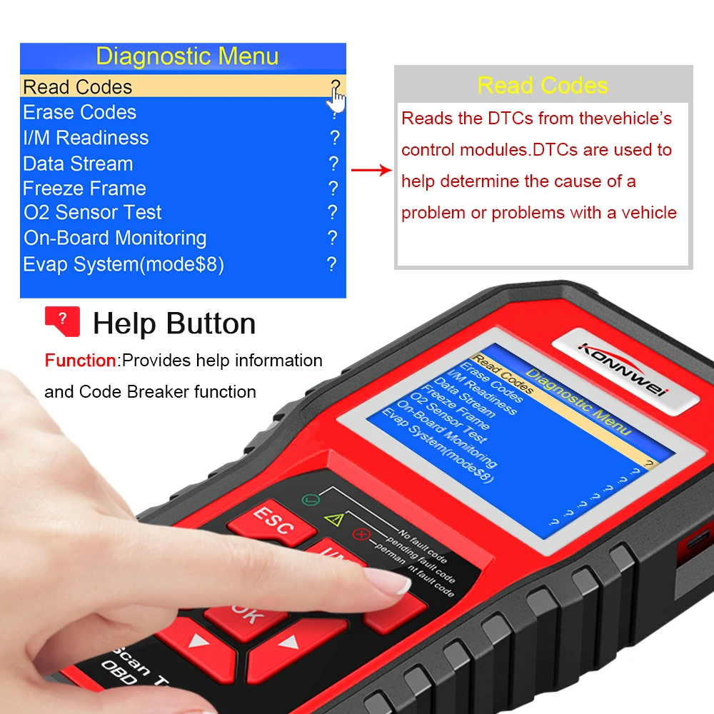 KONNWEI KW850 OBD2 ODBII автомобильный диагностический сканер Многофункциональный