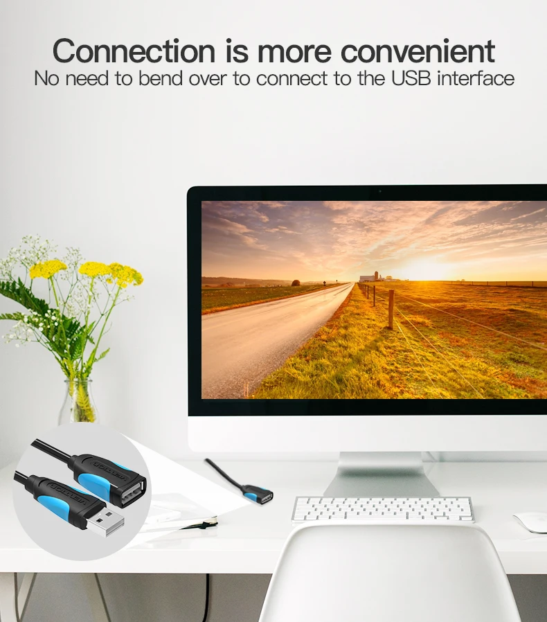 Vention USB2.0 3,0 кабель-удлинитель для мужчин и женщин кабель-удлинитель USB3.0 кабель-удлинитель для портативных ПК USB кабель-удлинитель