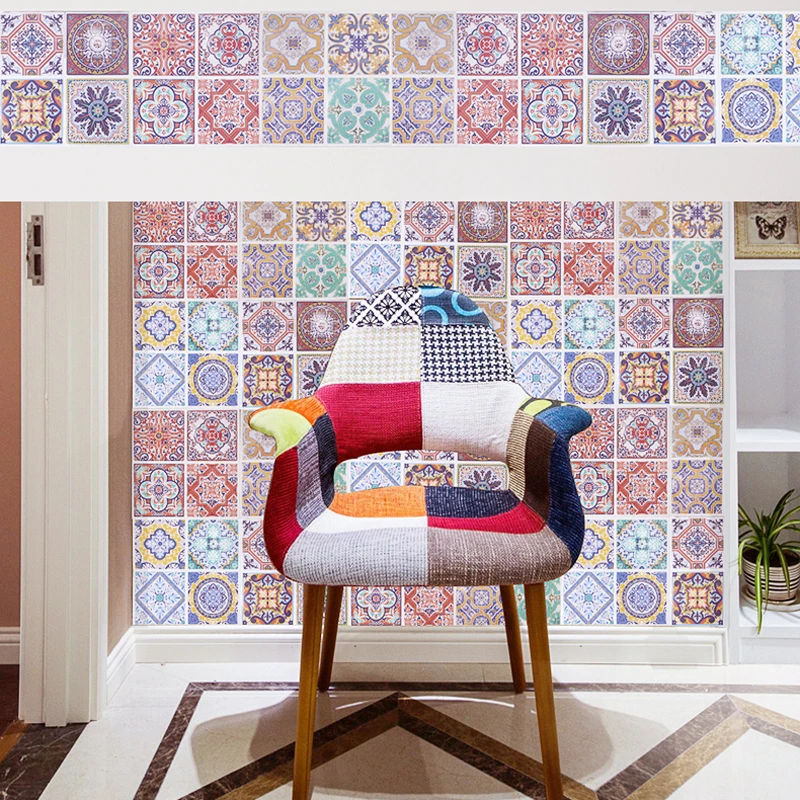 Европейский 3D обои марокканском стиле стену наклейки Водонепроницаемый кухня