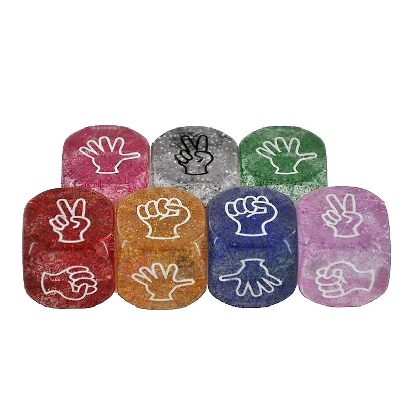 20 PCS ,Random Colors Mora Dice Creative Design 2*2 cm Finger-guessing Game For KTV Bar Game Green Resin Material