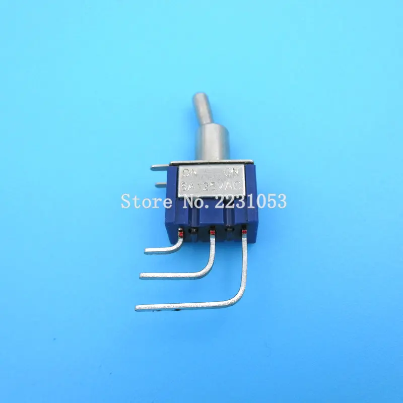 

5PCS/LOT Mini MTS-102C4 3-Pin SPDT G103 ON-ON 3A 250V Bent Toggle Switches