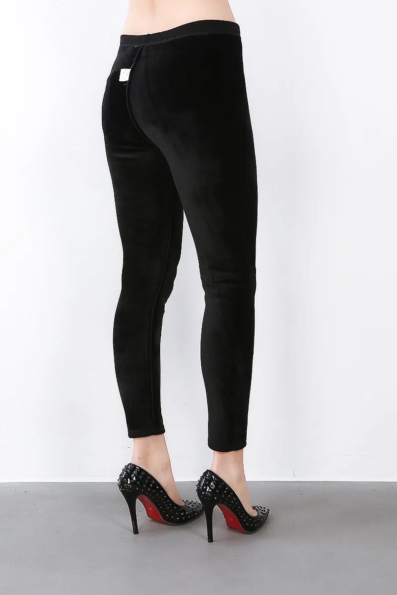 2017 модные женские брюки осень зима кашемировые плюс золотые бархатные теплые