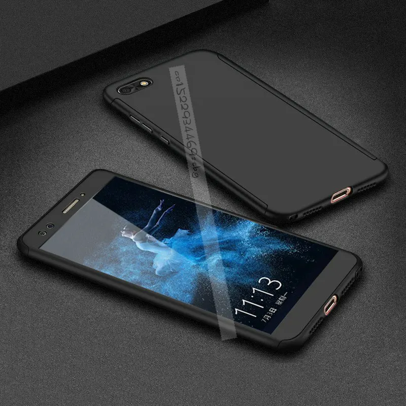 Чехлы с полным покрытием на 360 градусов для Huawei Y5 2018 закаленным стеклом Prime